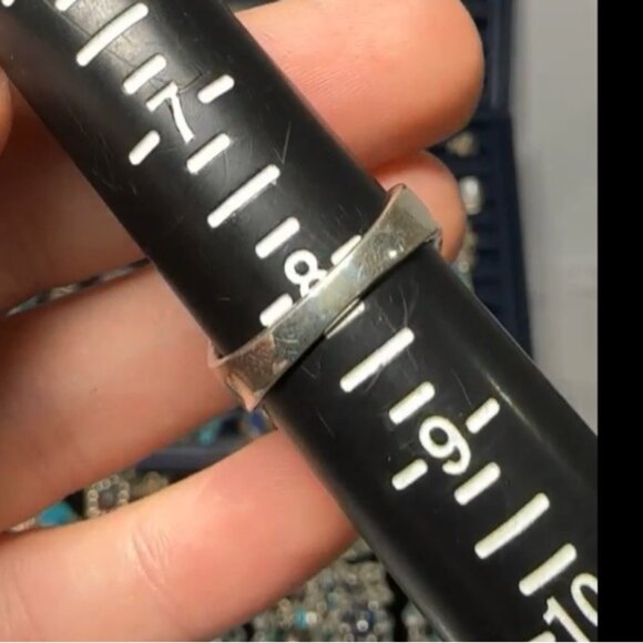 Sterling Silver & Gemstone Ring Size 8 Lab Created Ruby Emerald - Picture 3 of 4